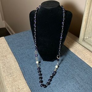 Blue/Silver beaded necklace